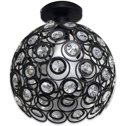 Lampadario da soffitto plafoniera con paralume con sfere cristalli in acrilico lampada con portalampada e27 - enzoled