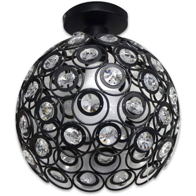 Lampadario da soffitto plafoniera con paralume con sfere cristalli in acrilico lampada con portalampada e27 - enzoled
