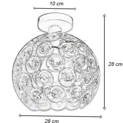 Lampadario da soffitto plafoniera con paralume con sfere cristalli in acrilico lampada con portalampada e27 - enzoled