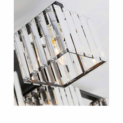 Lampadari da soffitto plafoniera 8 cubi in vetro lampada contemporaneo in metallo nero attacco E27 - enzoled