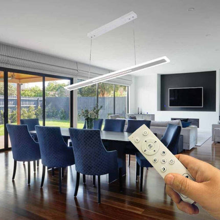 Lampadario a led 70 watt a sospensione bianco lampada dimmerabile con telecomando 3 colorazione di luce - enzoled