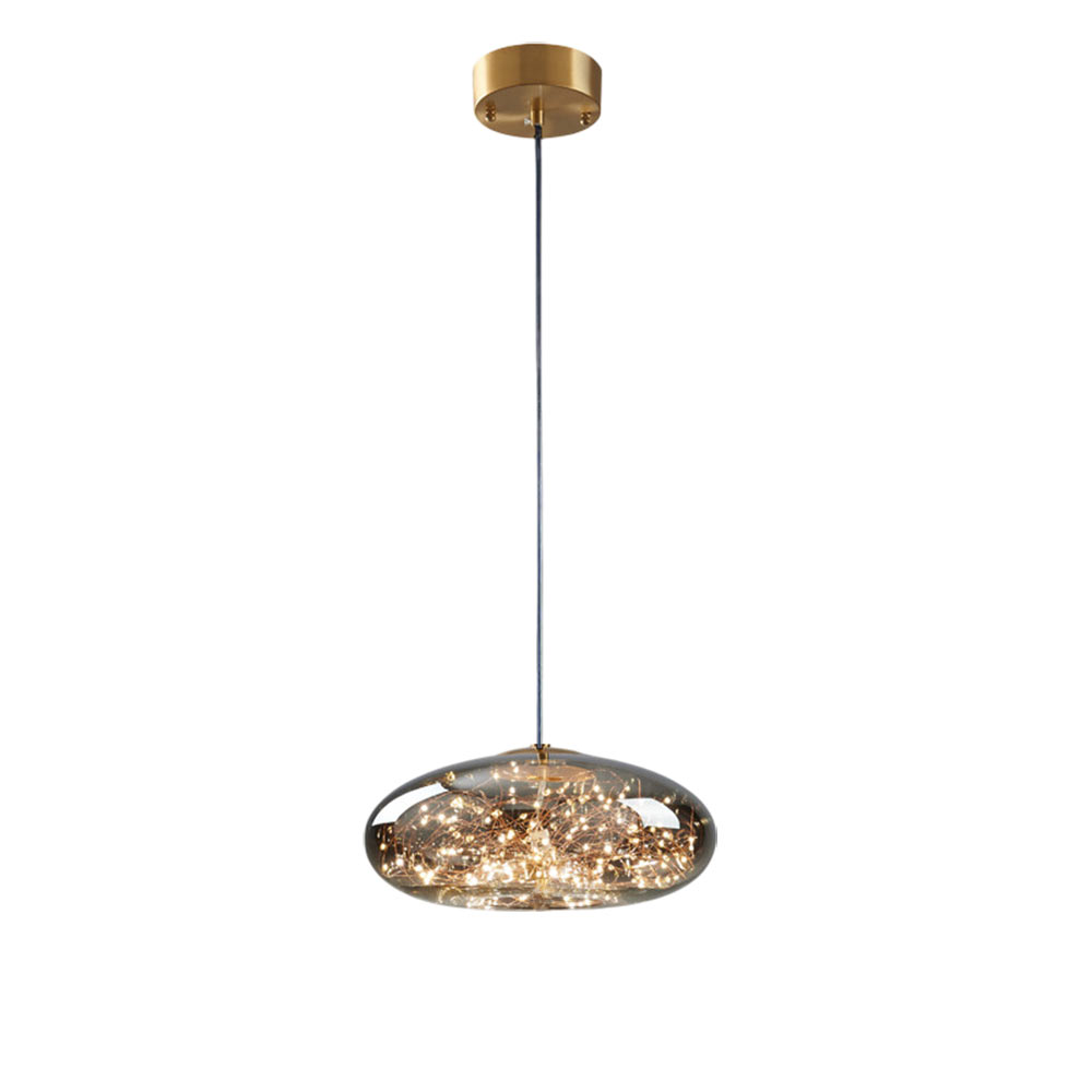Lampadario a led a sospensione in vetro 10 watt lampada a cupola effetto cielo stellato a luce calda 3000k - enzoled