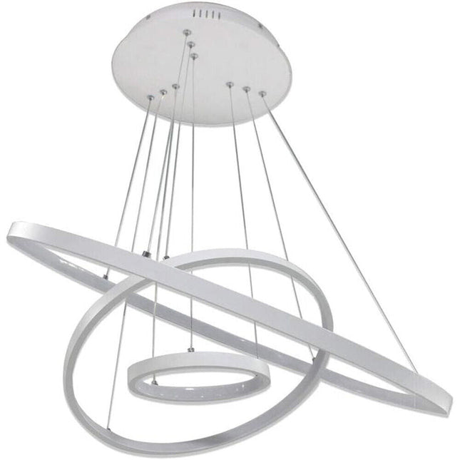 Lampadario a sospensione 51 watt lampada a led a forma di pianeta bianco 3 colorazione di luce soggiorno open space - enzoled