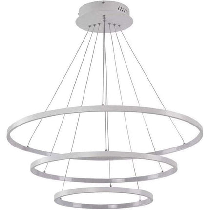 Lampadario a sospensione 51 watt lampada a led a forma di pianeta bianco 3 colorazione di luce soggiorno open space - enzoled