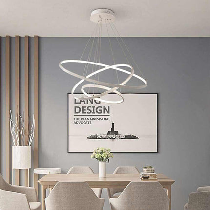 Lampadario a sospensione 51 watt lampada a led a forma di pianeta bianco 3 colorazione di luce soggiorno open space - enzoled