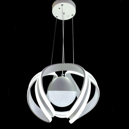 Lampadario a sospensione a led 78 watt con sfera con brillantini glitter tecnologia CCT switch - enzoled