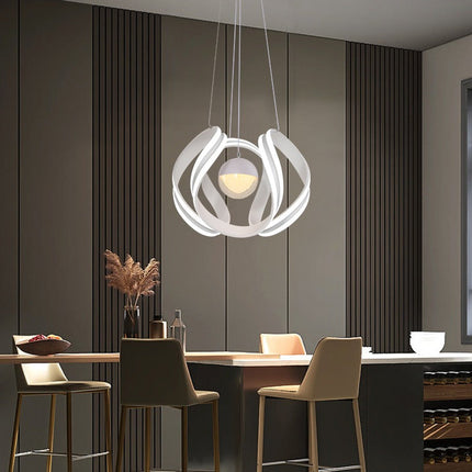 Lampadario a sospensione a led 78 watt con sfera con brillantini glitter tecnologia CCT switch - enzoled