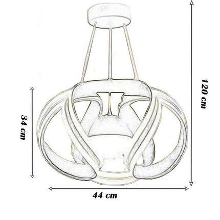 Lampadario a sospensione a led 78 watt con sfera con brillantini glitter tecnologia CCT switch - enzoled