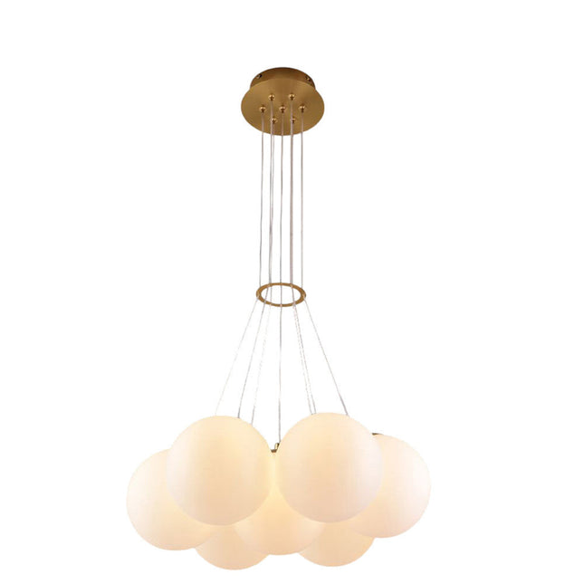 Lampadario a sospensione bronzo lampada minimal da soffitto con sette sfere attacco G9 - enzoled