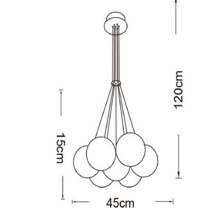 Lampadario a sospensione bronzo lampada minimal da soffitto con sette sfere attacco G9 - enzoled
