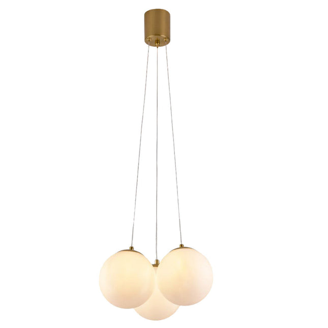 Lampadario a sospensione bronzo lampada minimal da soffitto con tre sfere attacco G9 - enzoled