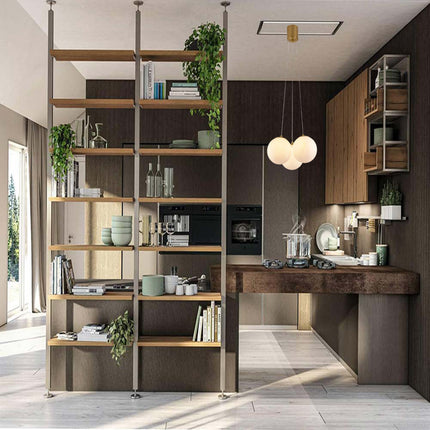 Lampadario a sospensione bronzo lampada minimal da soffitto con tre sfere attacco G9 - enzoled