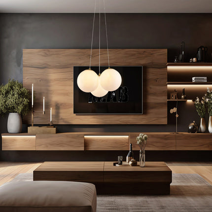 Lampadario a sospensione bronzo lampada minimal da soffitto con tre sfere attacco G9 - enzoled