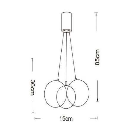Lampadario a sospensione bronzo lampada minimal da soffitto con tre sfere attacco G9 - enzoled