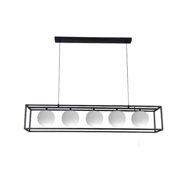 Lampadario a sospensione contemporaneo nero con 5 sfere in vetro per soggiorno camera da pranzo lampada da soffitto attacco G9 - enzoled