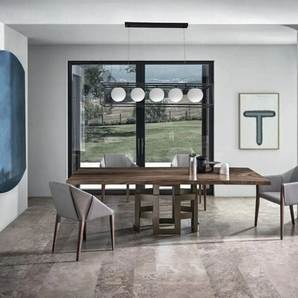 Lampadario a sospensione contemporaneo nero con 5 sfere in vetro per soggiorno camera da pranzo lampada da soffitto attacco G9 - enzoled