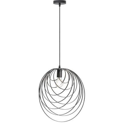 Lampadario a sospensione in metallo nero attacco E27 lampada geometrica da soffitto decorativa Ø 37 cm - enzoled