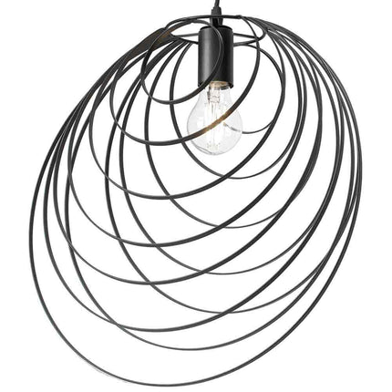 Lampadario a sospensione in metallo nero attacco E27 lampada geometrica da soffitto decorativa Ø 37 cm - enzoled