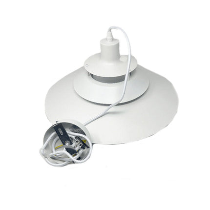 Lampadario a sospensione industriale E27 lampada pendente vintage bianco metallo e vetro cucina - enzoled