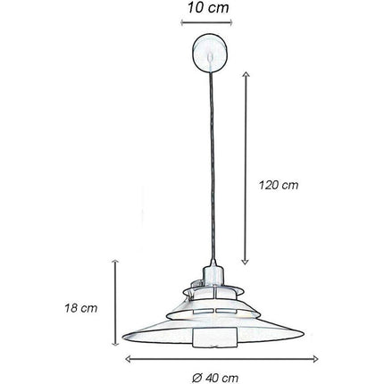 Lampadario a sospensione industriale E27 lampada pendente vintage nero metallo e vetro per interno cucina - enzoled