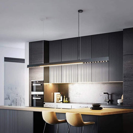 Lampadario a sospensione lineare a led 42 watt lampada da soffitto minimal per cucina soggiorno - enzoled