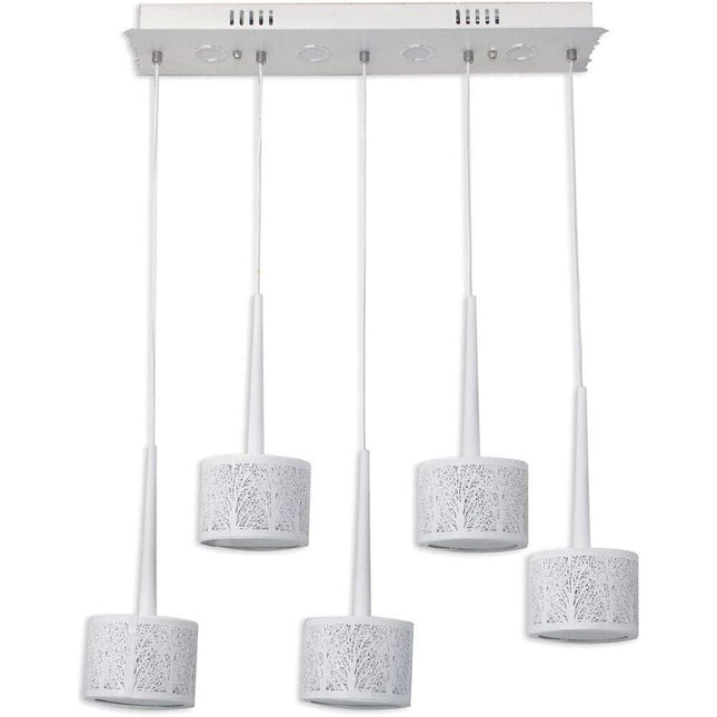 Lampadario da soffitto a sospensione a led 50 watt con paralumi rotondi bianchi lampada sospesa tripla accensione - enzoled