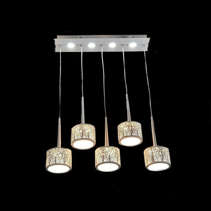 Lampadario da soffitto a sospensione a led 50 watt con paralumi rotondi bianchi lampada sospesa tripla accensione - enzoled