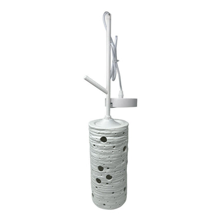 Lampadario in ceramica traforata lampada pendente E27 da tavolo punto luce illuminazione soggiorno camera da letto - enzoled