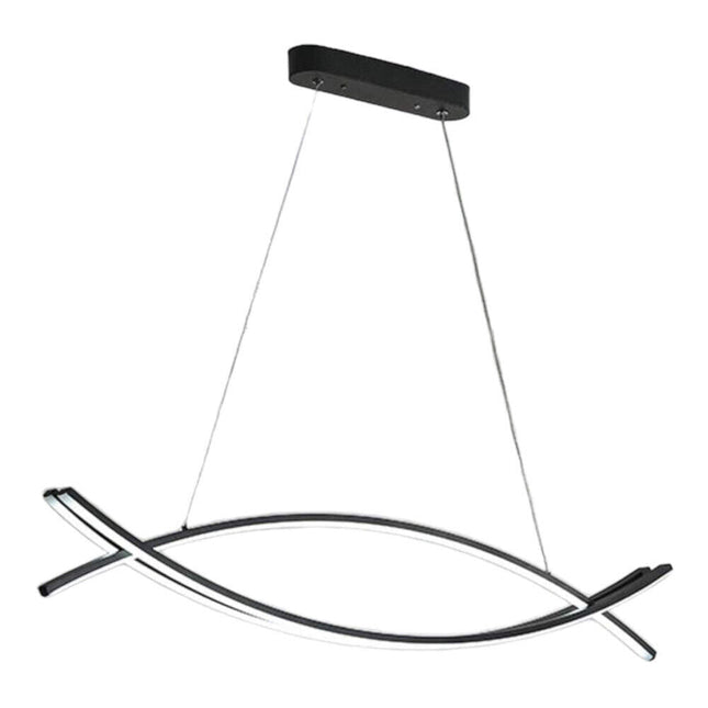 Lampadario led a sospensione 42 watt lampada ultra moderna nera a luce calda 3000k - enzoled