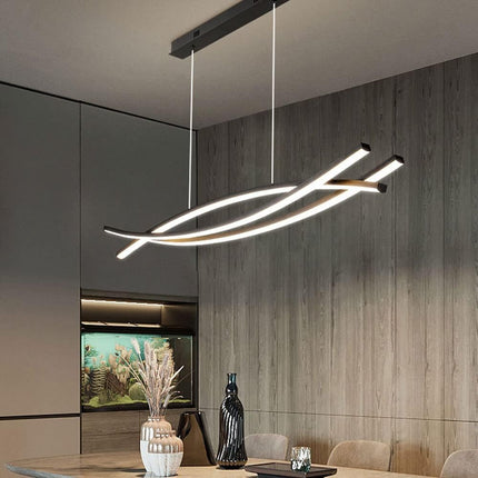 Lampadario led a sospensione 42 watt lampada ultra moderna nera a luce calda 3000k - enzoled