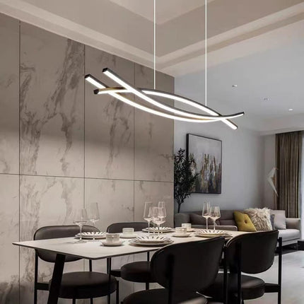 Lampadario led a sospensione 42 watt lampada ultra moderna nera a luce calda 3000k - enzoled