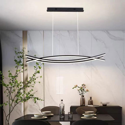 Lampadario led a sospensione 42 watt lampada ultra moderna nera a luce calda 3000k - enzoled
