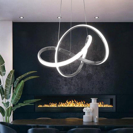 Lampadario led moderno intrecciato lampada a sospensione 60 watt cct tripla colorazione di luce - enzoled