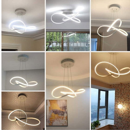 Lampadario led moderno intrecciato lampada a sospensione 60 watt cct tripla colorazione di luce - enzoled