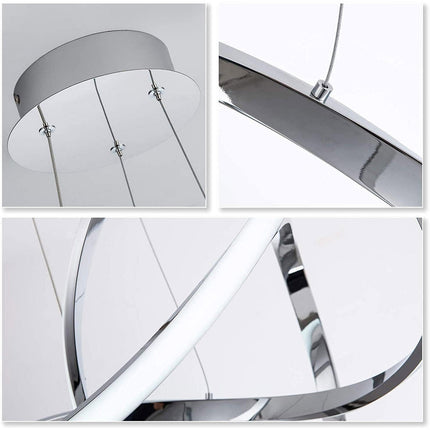 Lampadario led moderno intrecciato lampada a sospensione 60 watt cct tripla colorazione di luce - enzoled