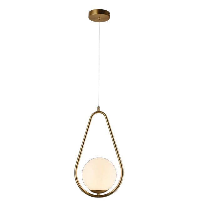 Lampadario sospensione a goccia bronzo con sfere in vetro lampada contemporanea attacco G9 - enzoled
