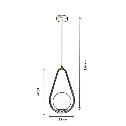 Lampadario sospensione a goccia bronzo con sfere in vetro lampada contemporanea attacco G9 - enzoled