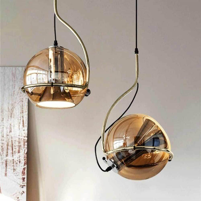 Lampadario a sospensione decorativo in vetro lampada pendente per illuminazione da tavolo snack E27 - enzoled
