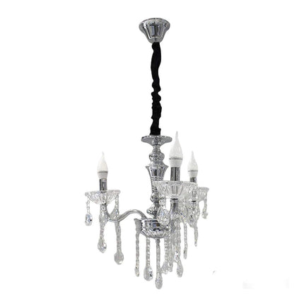 Lampadario da soffitto a 3 bracci a sospensione con sfere cristalli pendenti lampada sospesa retrò classico attacco e14 - enzoled