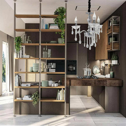 Lampadario da soffitto a 3 bracci a sospensione con sfere cristalli pendenti lampada sospesa retrò classico attacco e14 - enzoled