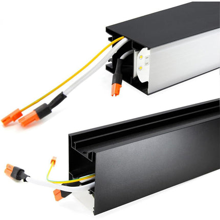 Lampadario lineare a sospensione da soffitto bianco 40 watt connettore di giunzione a T 15 watt o a L 12 watt tecnologia cct - enzoled