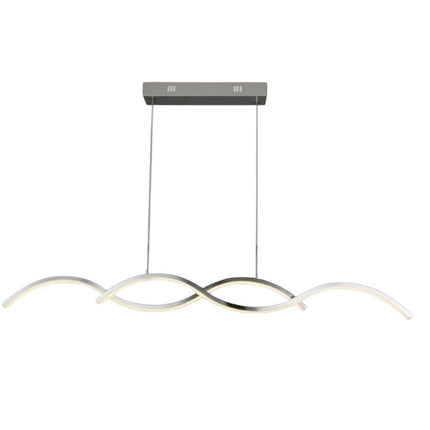 Lampadario led a sospensione 25 watt luce fredda 6500k o naturale 4000k lampada twist argento - enzoled