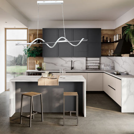 Lampadario led a sospensione 36 watt lampada moderna twist bianco luce fredda 6500k calda 3000k naturale 4000k - enzoled