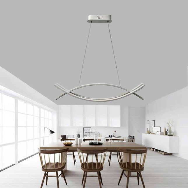 Lampadario led a sospensione 42 watt lampada ultra  moderna bianca a luce fredda 6500k naturale 4000k - enzoled