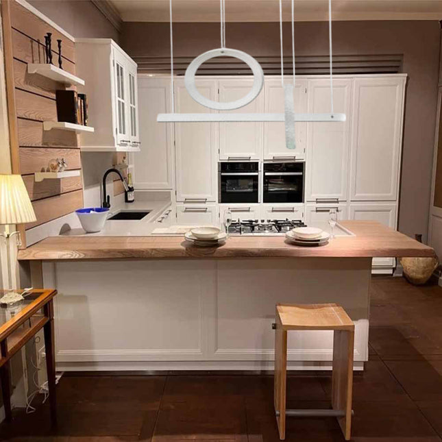 Lampadario led bianco a sospensione 80 watt con cristalli in acrilico contemporaneo luce bianca fredda 6500k o naturale 4000k - enzoled