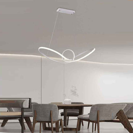 Lampadario led moderno bianco lampada a sospensione 38 watt luce bianca fredda 6500k naturale 4000k e calda 3000k arredamento - enzoled