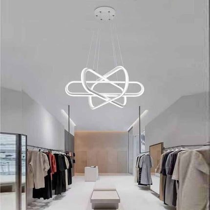 Lampadario led moderno bianco lampada soggiorno a sospensione 94 watt luce bianca fredda 6500k calda 3000k naturale 4000k - enzoled
