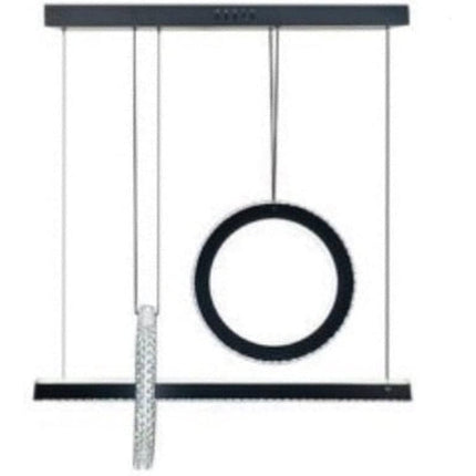 Lampadario led nero a sospensione 80 watt con cristalli in acrilico contemporaneo luce bianca fredda 6500k o naturale 4000k - enzoled