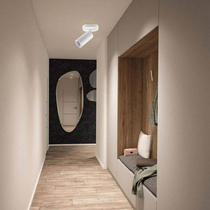 Applique plafoniera orientabile da soffitto o parete 1 diffusore lampada attacco GU10 per bagno soggiorno bianco o nero - enzoled