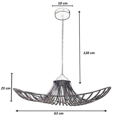 Lampadario a cappello con paralume in metallo E27 lampada decorativa contemporanea - enzoled